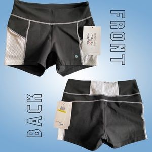 NWT Women Spyder Black and White Biker Athletic Short size medium